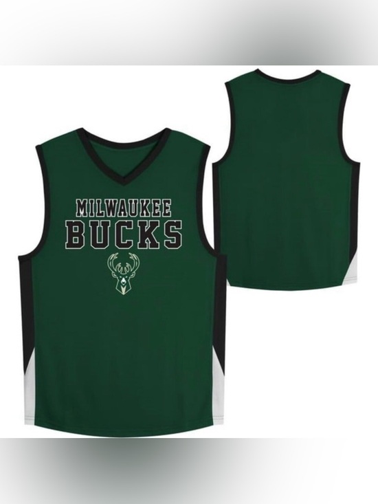 NBA Other - NWT [NBA] Milwaukee Bucks Plan Green/Black Basketball Jersey Youth Sz XL (18/20)